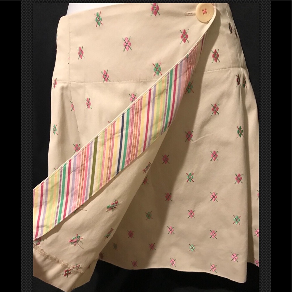 LILLY PULITZER Skirt Argyle Embroidered Golf Wrap Mini A Line - Picture 5 of 9